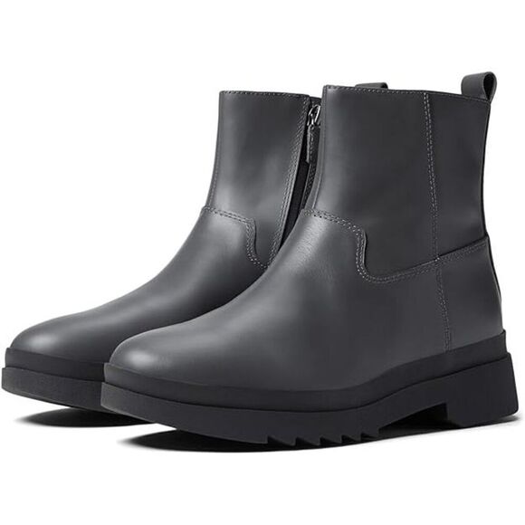 Eileen Fisher Women's Waterproof Leather Chunky Ankle Bootie Graphite Size 7 - Picture 1 of 12